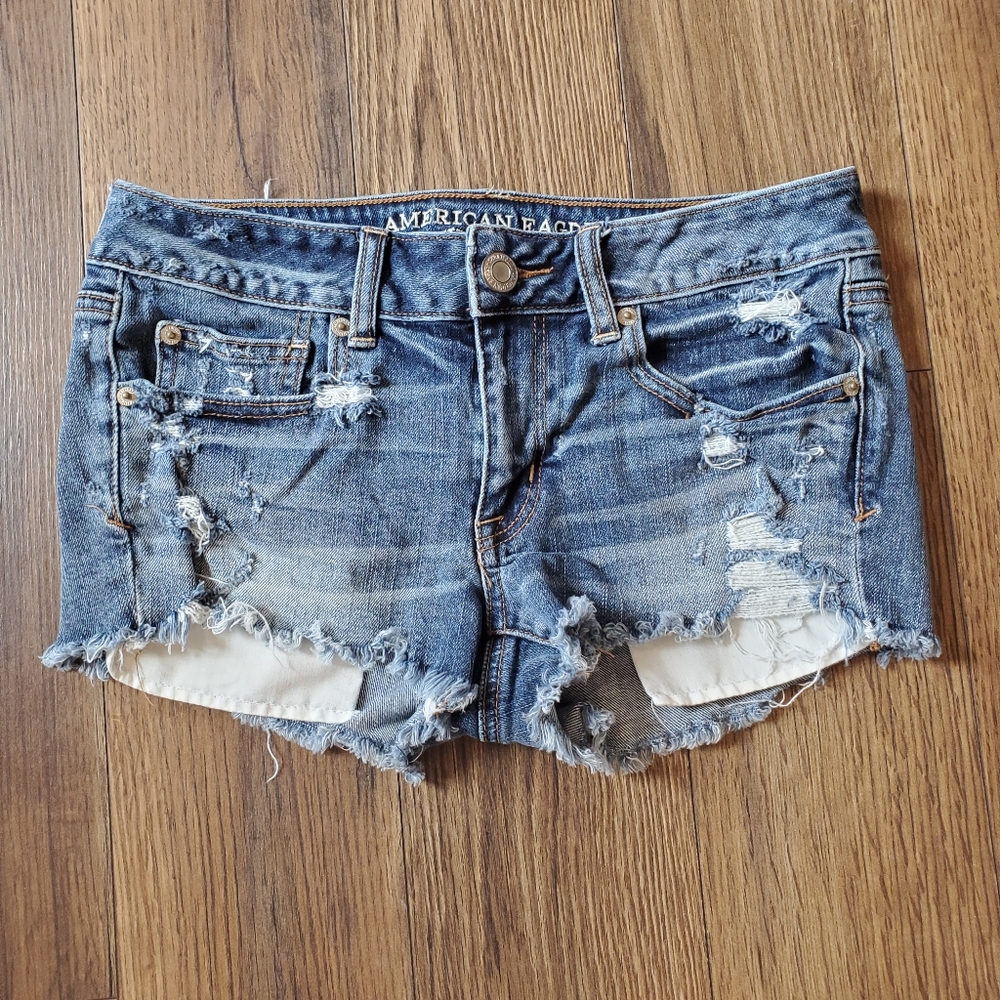 American eagle stretch shortie  jean shorts